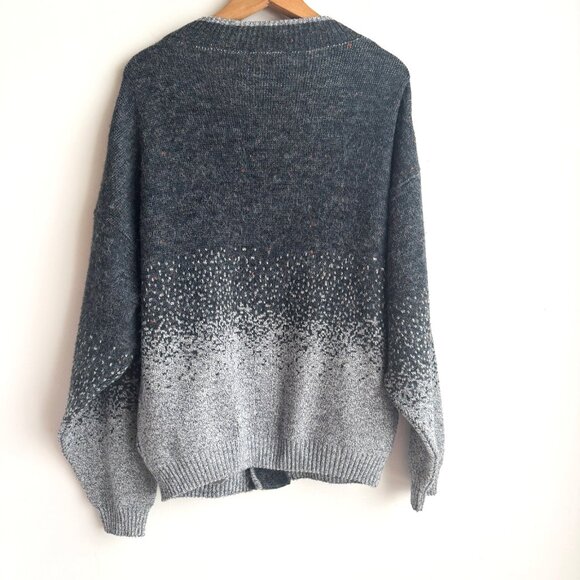 Guy Laurent Uomo Grey Ombre V Neck Cardigan M - Picture 6 of 6